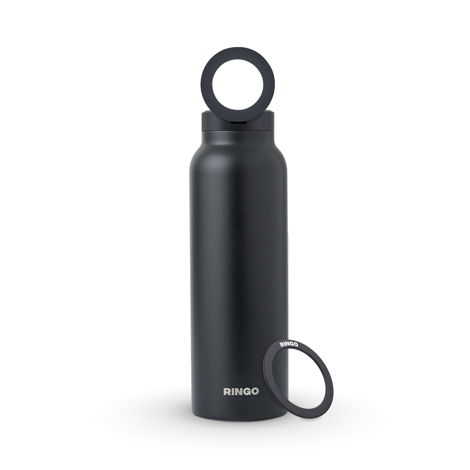 Water Bottle With Magnetic Lid And Phone Holder On The Go