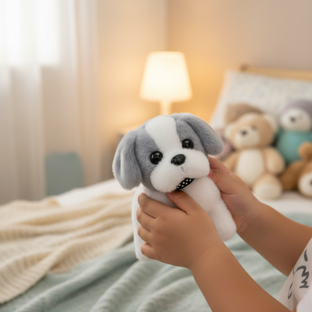 Perro robot de peluche sensible al movimiento — Juguete electrónico interactivo con ladridos