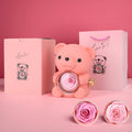 Gift Box Teddy Bear Preserved Rose Jewelry Display | Meowbutter