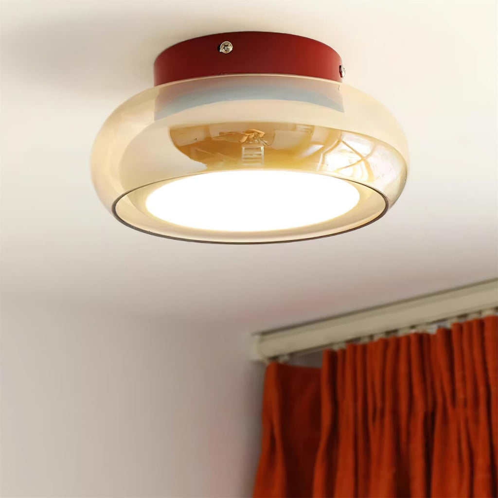 Lampada da soffitto a plafoniera in vetro retrò giugno | Lampada LED da interno | Meowbutter