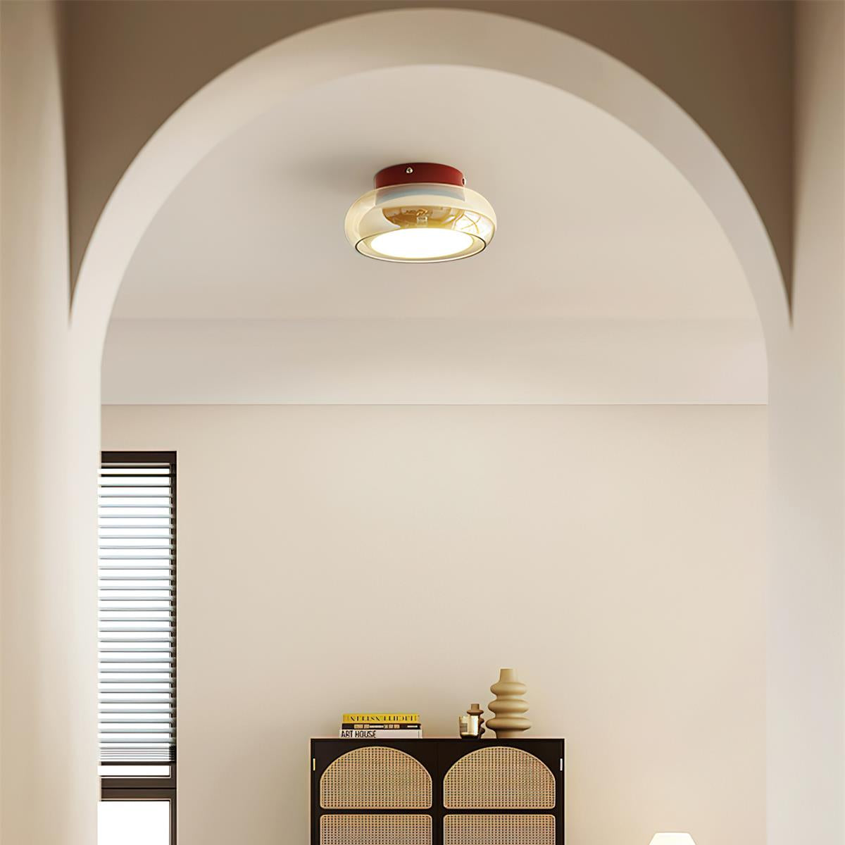 Lampada da soffitto a plafoniera in vetro retrò giugno | Lampada LED da interno | Meowbutter
