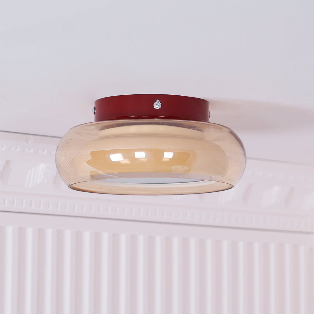 Lampada da soffitto a plafoniera in vetro retrò giugno | Lampada LED da interno | Meowbutter