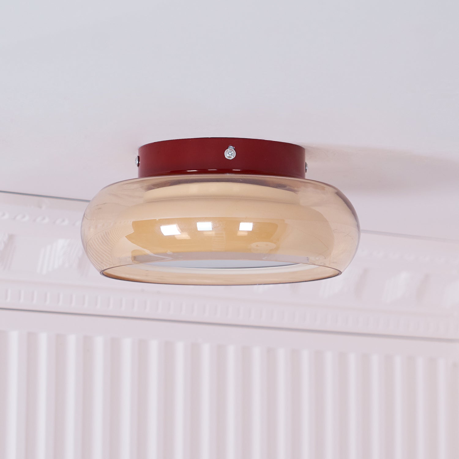 Lampada da soffitto a plafoniera in vetro retrò giugno | Lampada LED da interno | Meowbutter