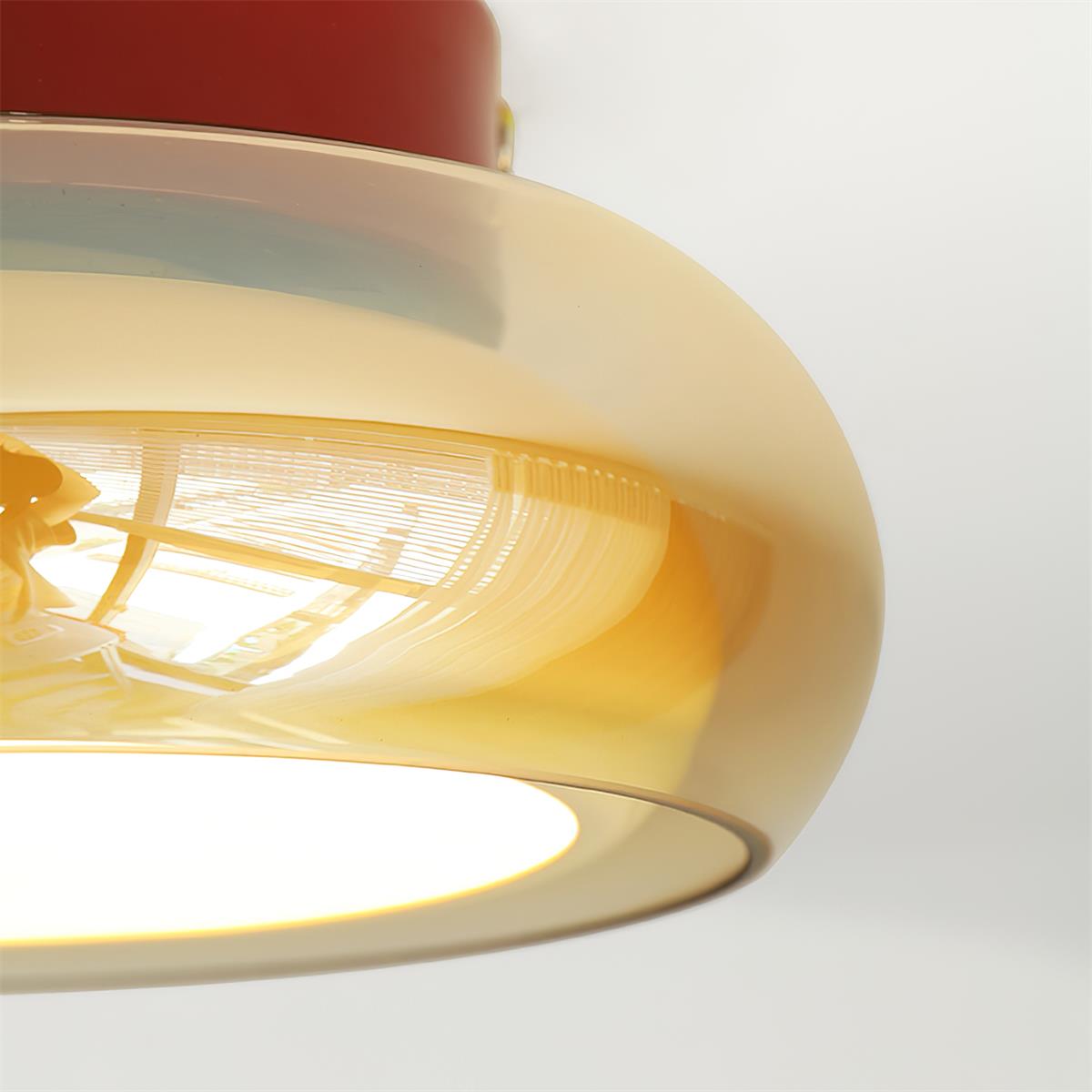 Lampada da soffitto a plafoniera in vetro retrò giugno | Lampada LED da interno | Meowbutter