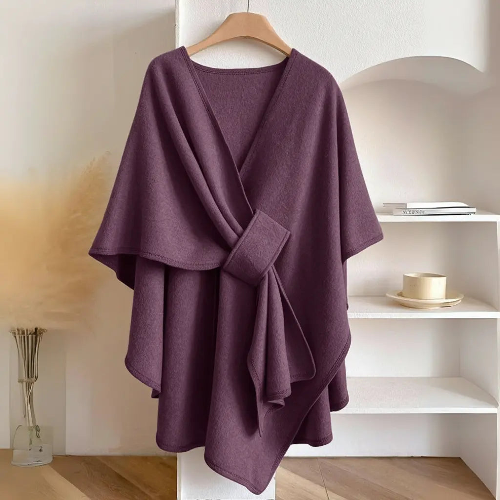 Drape Shawl Crafted From Fleece For Cozy Everyday Wear