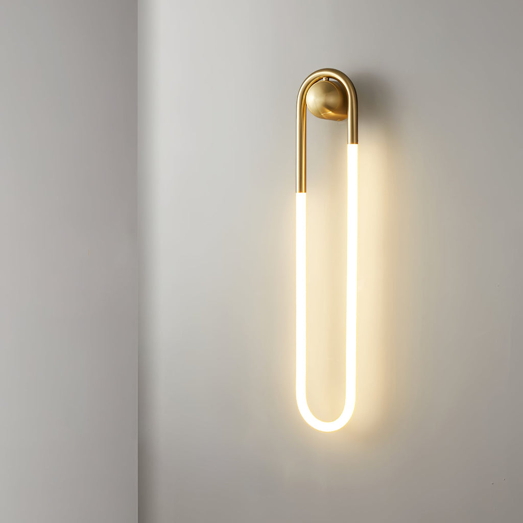 مصباح حائط LED عصري وبسيط - إطار نحاسي وأسود ولوحة أكريليك بيضاء