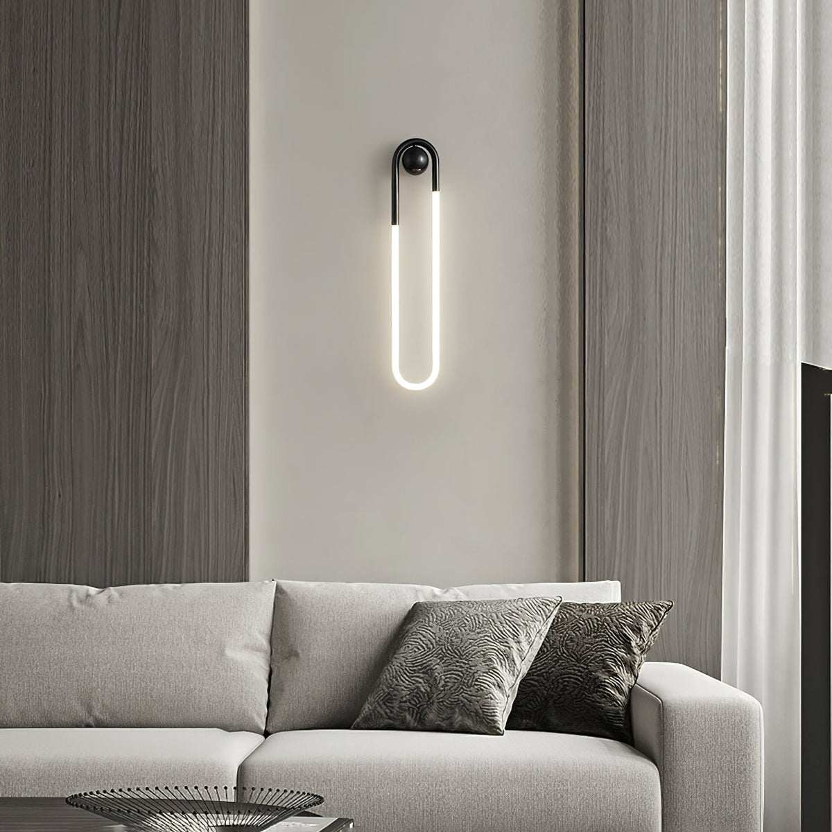 مصباح حائط LED عصري وبسيط - إطار نحاسي وأسود ولوحة أكريليك بيضاء