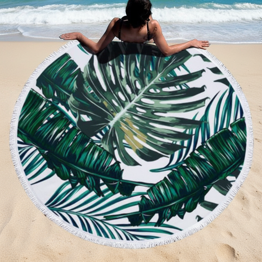 SunnySpot Round Beach Towel — Distinctive Easy-Spot Design