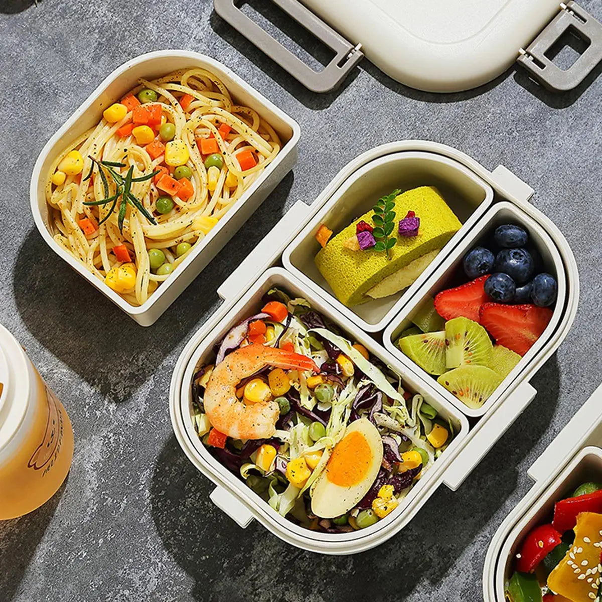FreshMate Bento-låda med tre fack och läckagesäkert lock — 800ml