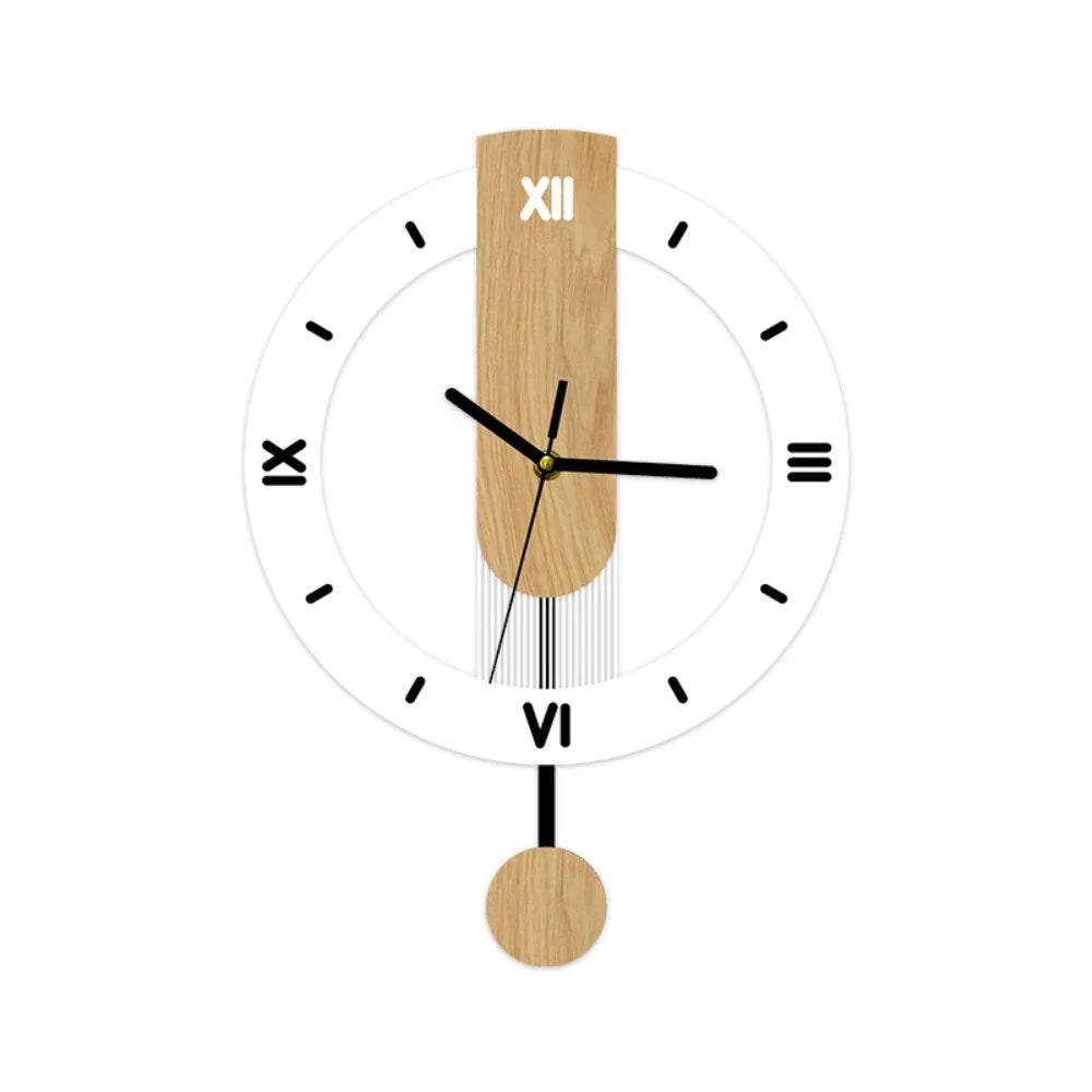 Minimalist Pendulum Wall Clock | Modern Acrylic & Wood Design | Meowbutter