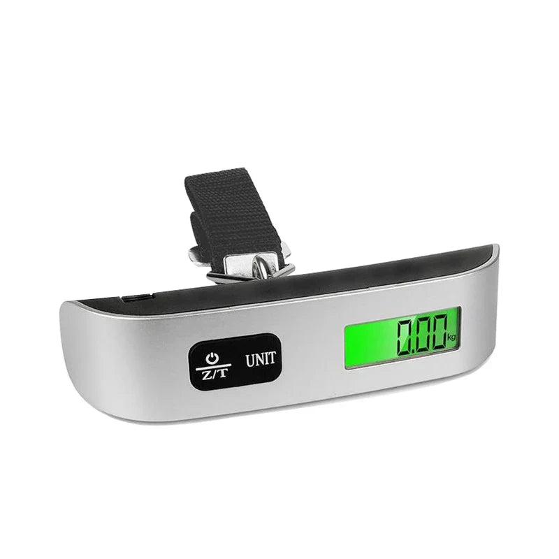 Digitální váha na zavazadla - kapacita 50 kg - přesnost 50 g - LCD displej - páskový a háčkový typ | meowbutter