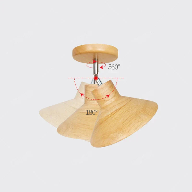 NordicWood Ceiling Lamp | Natural Timber Cone Design | Meowbutter
