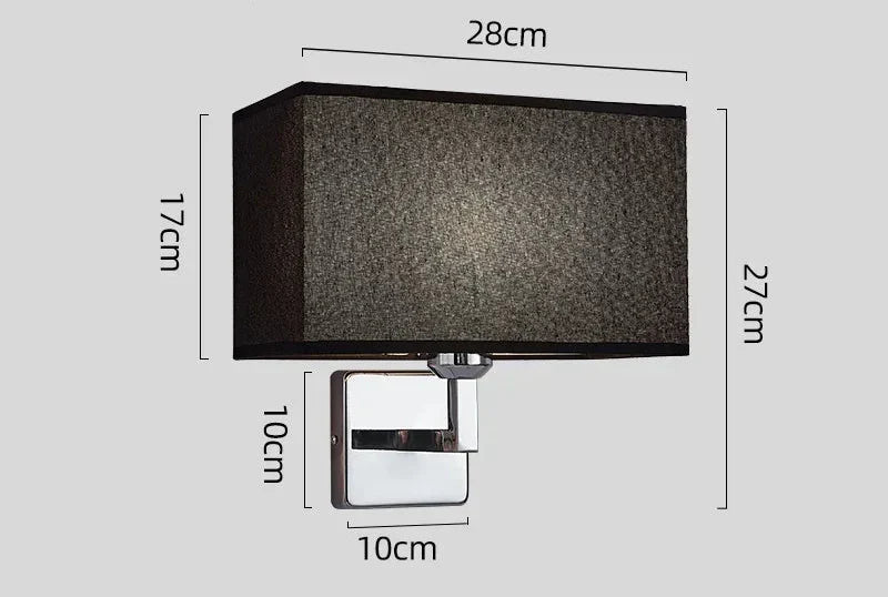 Verstellbare LED-Leselampe – E27-Fassung, Stoffschirm, Chromrahmen