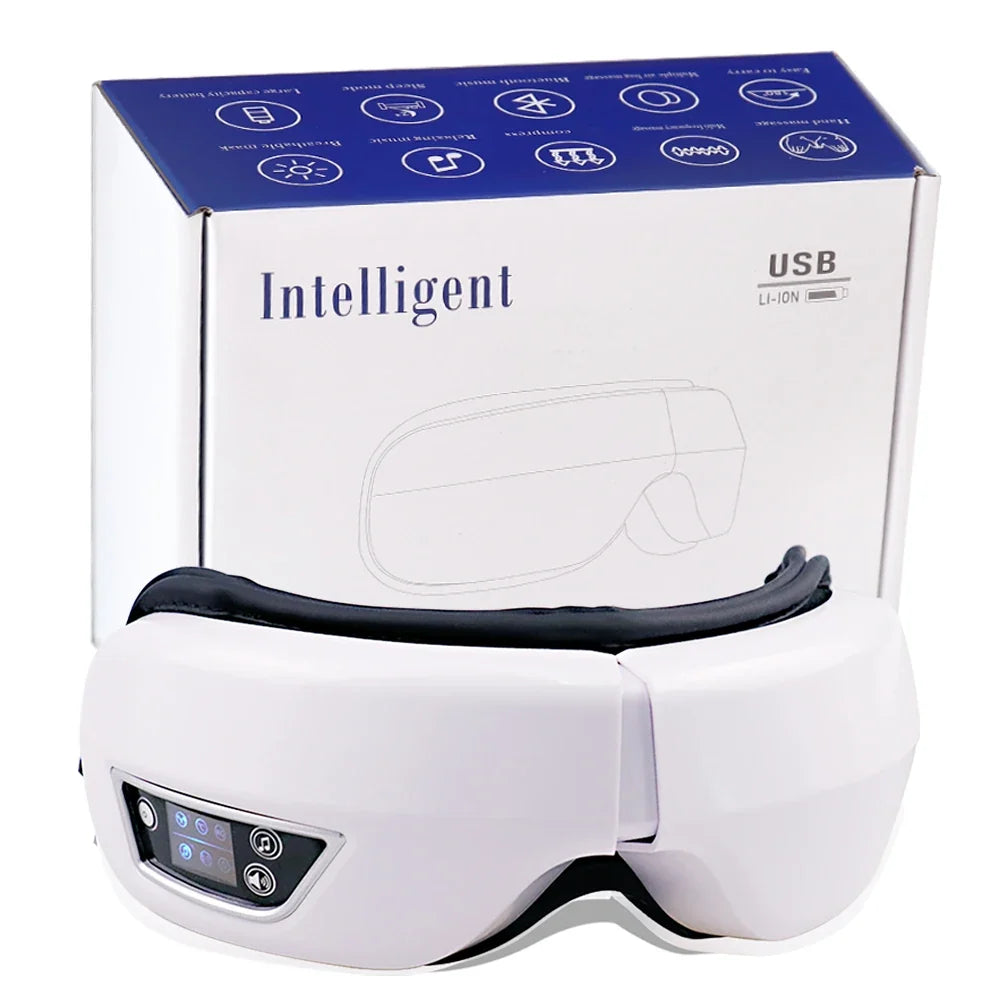 Ögonmassager - 6D luftkuddekompression - Bluetooth-musik - 4 lägen - 1200mAh | meowbutter