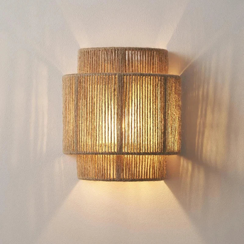 RattanGlow | Handwoven Rattan Wall Lamp | Meowbutter