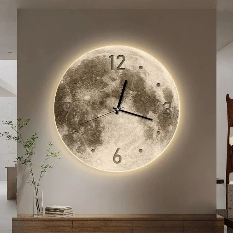 Lunar LED Wall Clock | Illuminated Moon Design | Meowbutter