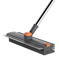 Long-Handled Floor Scrub Brush With Squeegee For Bathroom Tiles And Floors