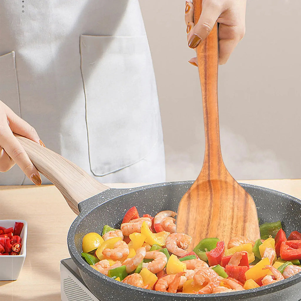 6 Piece Utensil Set For Kitchen Wooden Tools