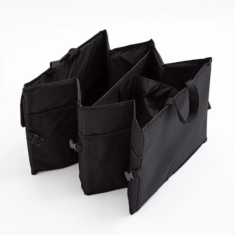 56L Collapsible Car Boot Organiser - 600D Oxford - 3 Compartments - Foldable & Waterproof | meowbutter