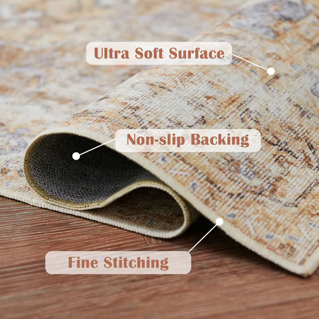 Heritage Medaillon Teppich | Faltbarer, rutschfester Teppich im orientalischen Stil | Meowbutter
