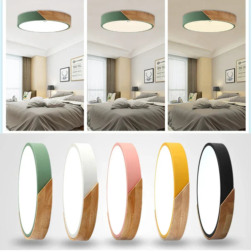 Lampada da soffitto a LED | Design moderno nordico in legno | Meowbutter