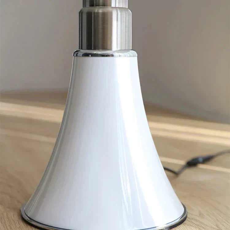 Lampada da tavolo a fungo rétro moderna — LED integrato, finitura lucida