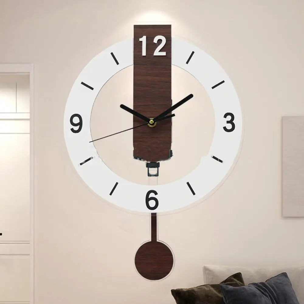 Minimalist Pendulum Wall Clock | Modern Acrylic & Wood Design | Meowbutter