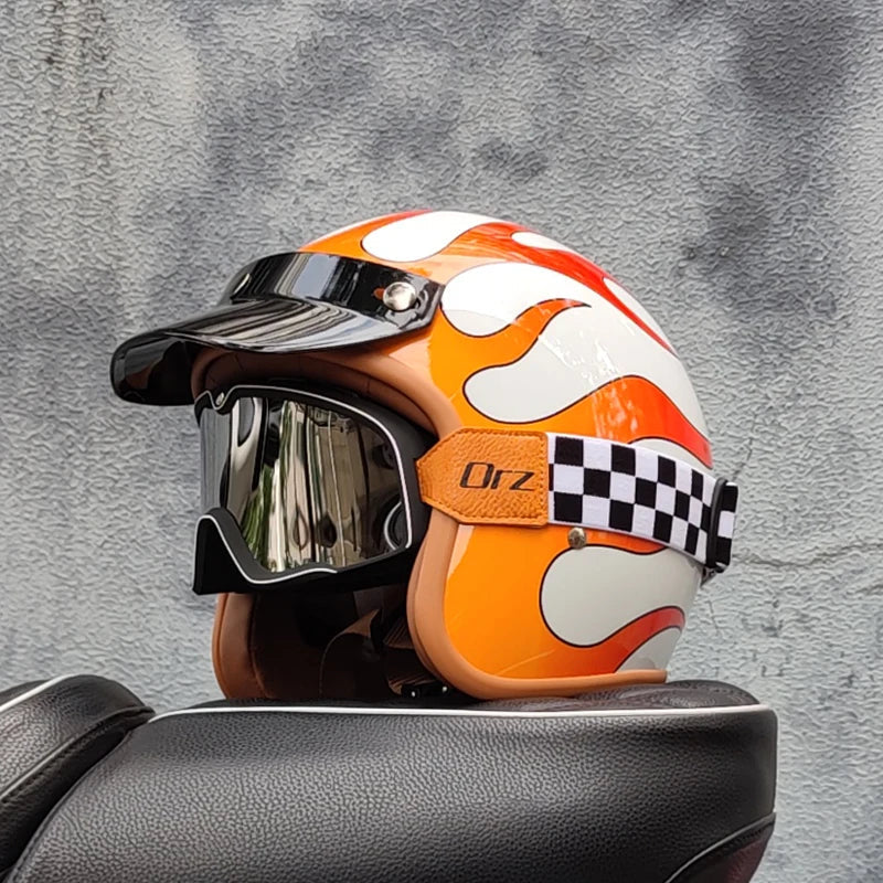 Casco de motocicleta retro - Meowbutter