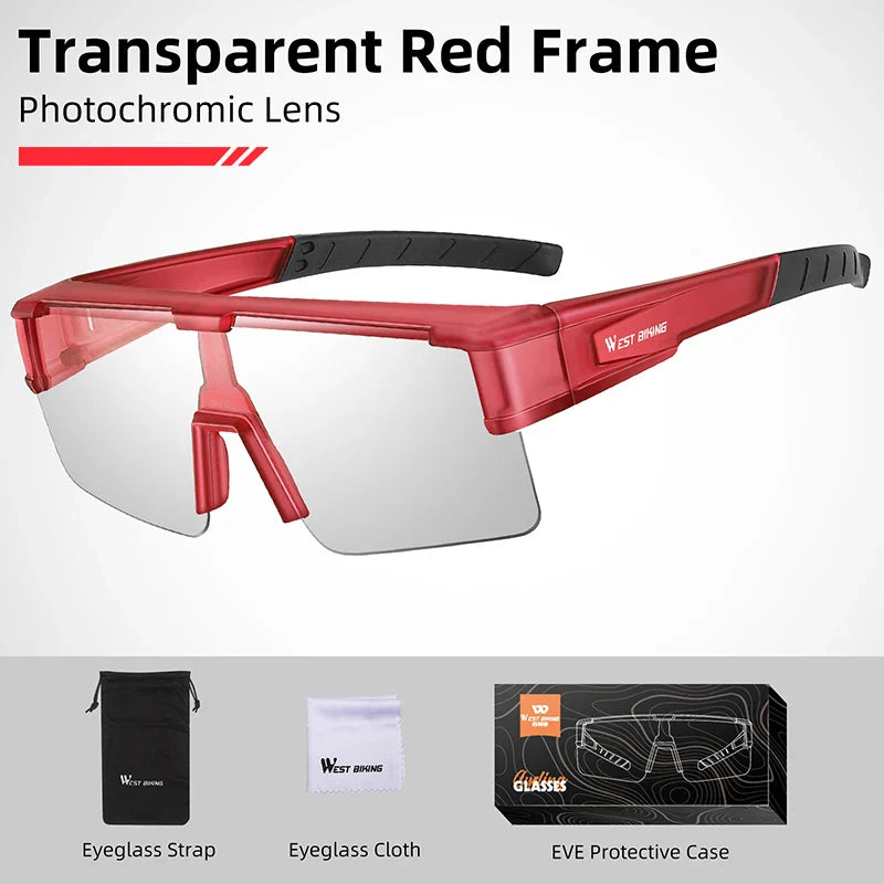 Óculos de Ciclismo WEST BIKING Fotocromáticos com Proteção UV400 - Meowbutter