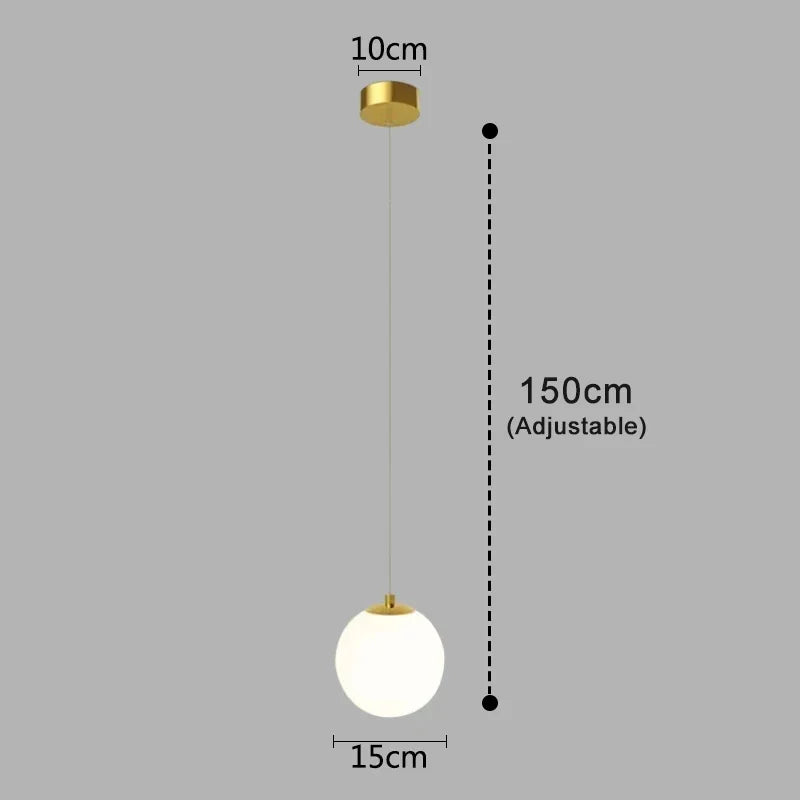 Luna Pendant Light | Nordic Modern Glass Globe Design | Meowbutter