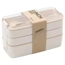 EcoStack | Marmita Bento de 3 níveis | Palha de trigo 900 ml | Meowbutter
