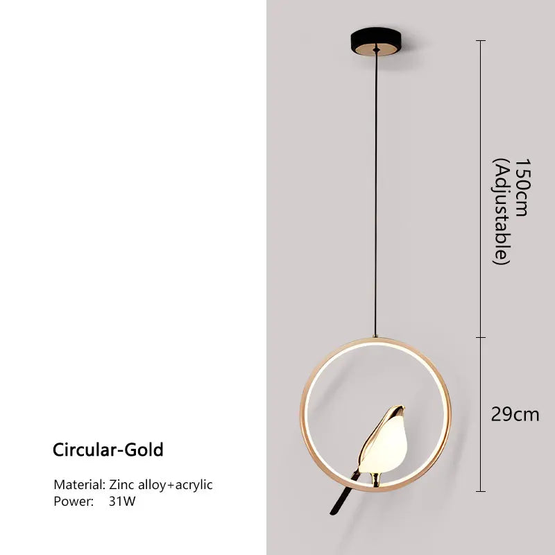 Magpie Pendant Light | Nordic LED Bird Design | Meowbutter