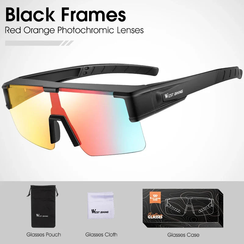 Óculos de Ciclismo WEST BIKING Fotocromáticos com Proteção UV400 - Meowbutter