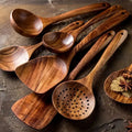 6 Piece Utensil Set For Kitchen Wooden Tools