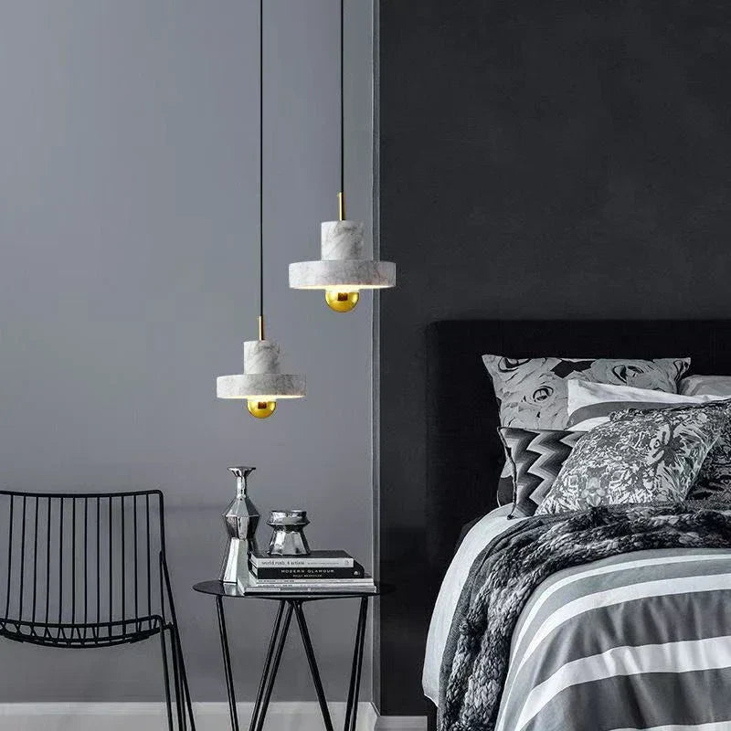 Lampada a sospensione in marmo | Design postmoderno in pietra naturale | Meowbutter