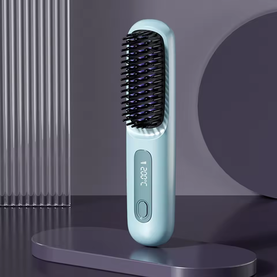 Tragbare Haarstyling-Bürste – kabelloses, wiederaufladbares Design – glattes Styling-Werkzeug | meowbutter