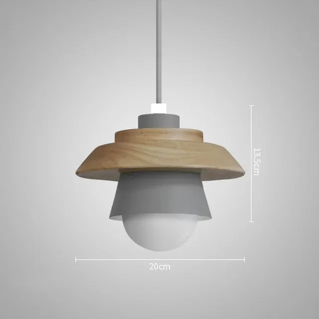 Nordic Wood Pendant Light | Colourful Macaron Design | Meowbutter