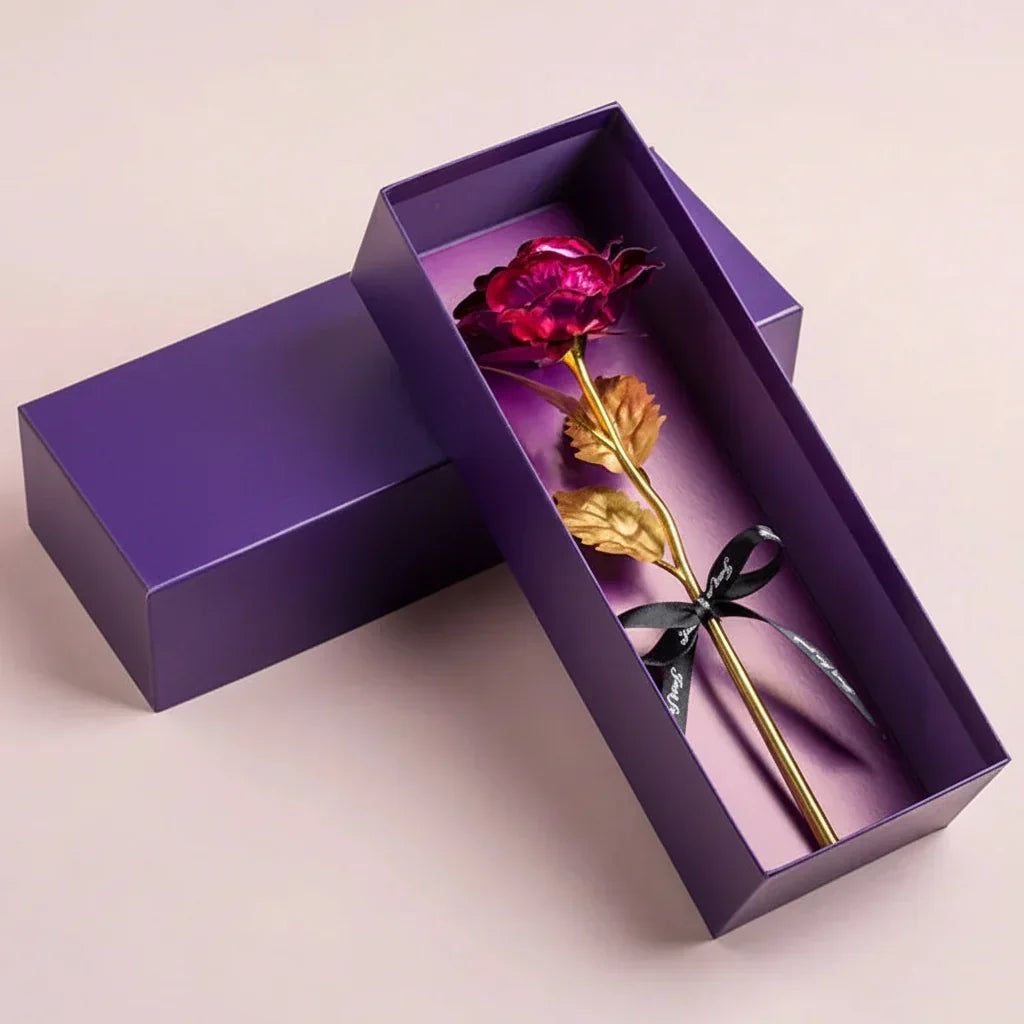 Gaveæske med kunstig rose — vedligeholdelsesfri blomsterdekoration