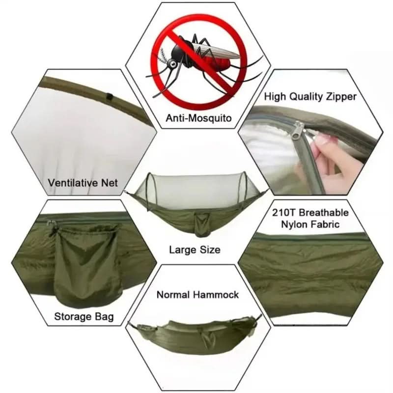 Camping Leisure Hammock with Mosquito Cover | meowbutter