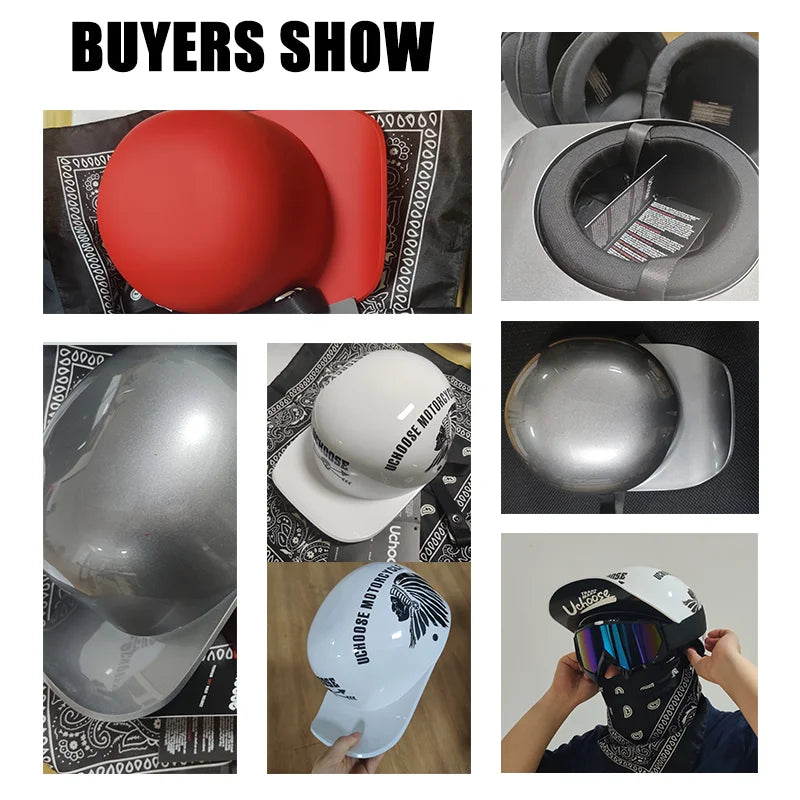 Casco de motocicleta vintage medio - Meowbutter
