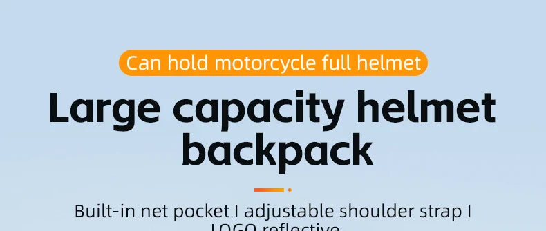Plecak na kask motocyklowy Duża pojemność Torby podróżne Odblaskowe | meowbutter