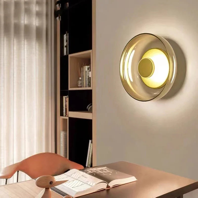 Applique da parete a LED in vetro nordico | Lampada da parete decorativa rotonda moderna | Meowbutter