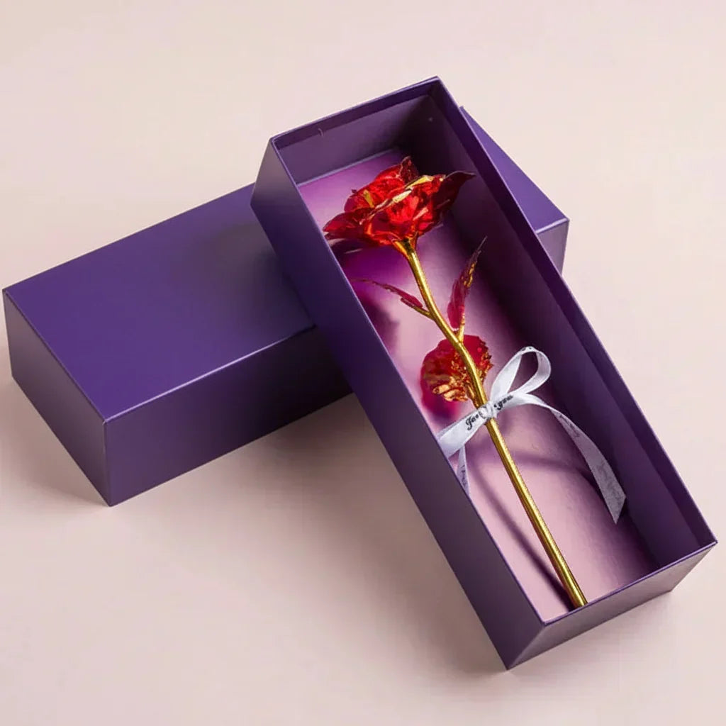Gaveæske med kunstig rose — vedligeholdelsesfri blomsterdekoration