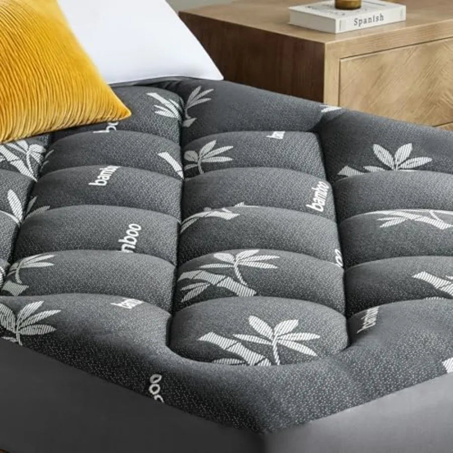 Eco Comfort-madrasskydd i viskosbambu — quiltad bäddmadrass, djupa fickor