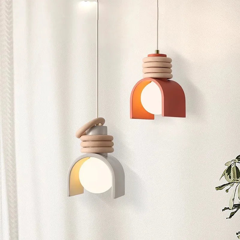 Lampada a sospensione minimalista in resina Wabi-Sabi