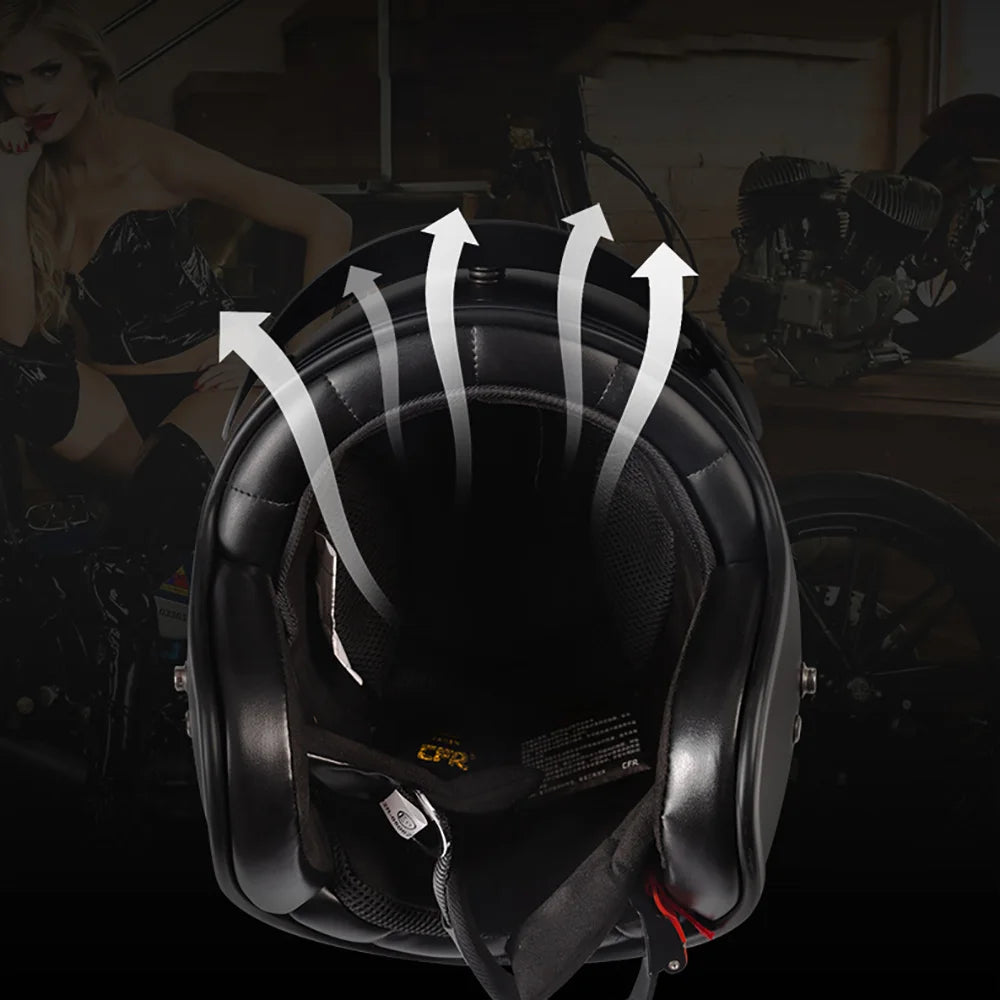 Casco da Moto Retrò in Fibra di Vetro | meowbutter