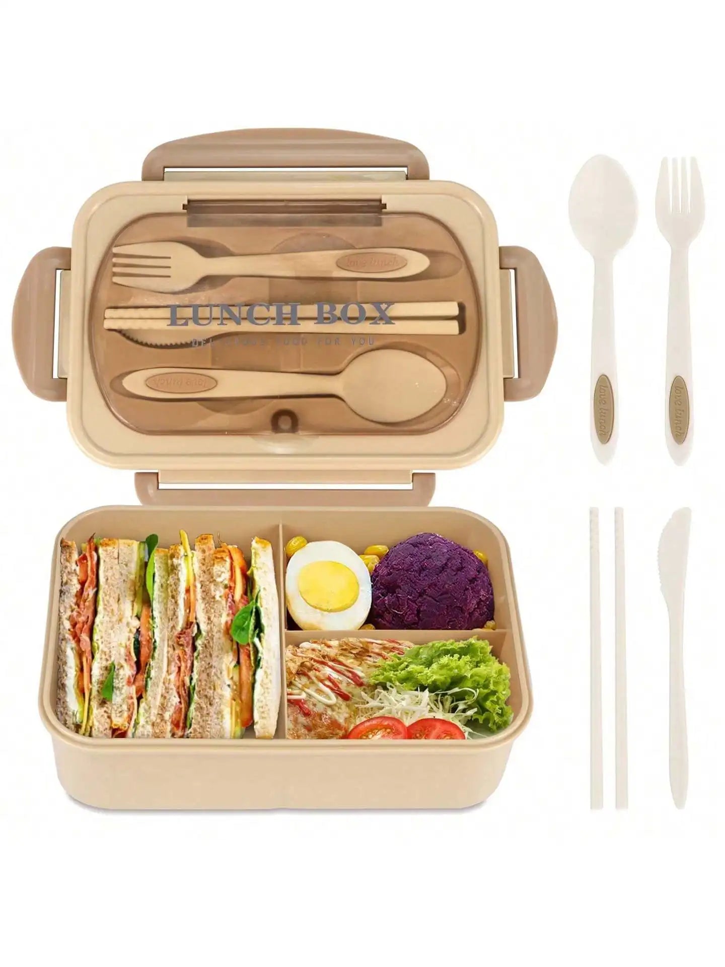 MealMate | Bento Lunch Box with Utensils | 4 Compartments & Leak-Proof Design | Meowbutter