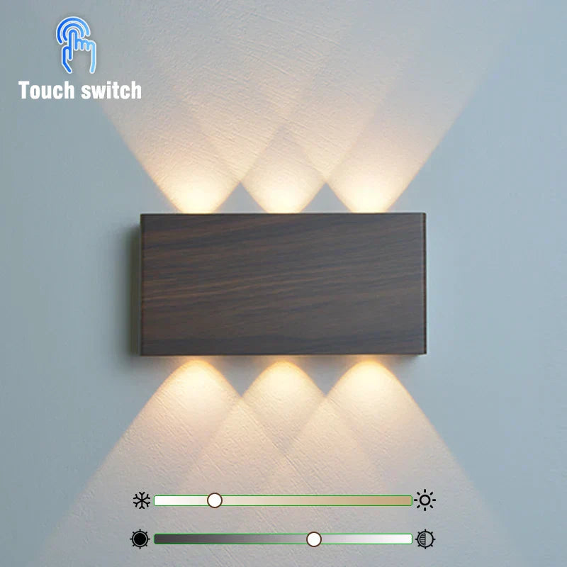Lume da Parete Ricaricabile LumiBlock | Design Minimalista Effetto Legno | Meowbutter