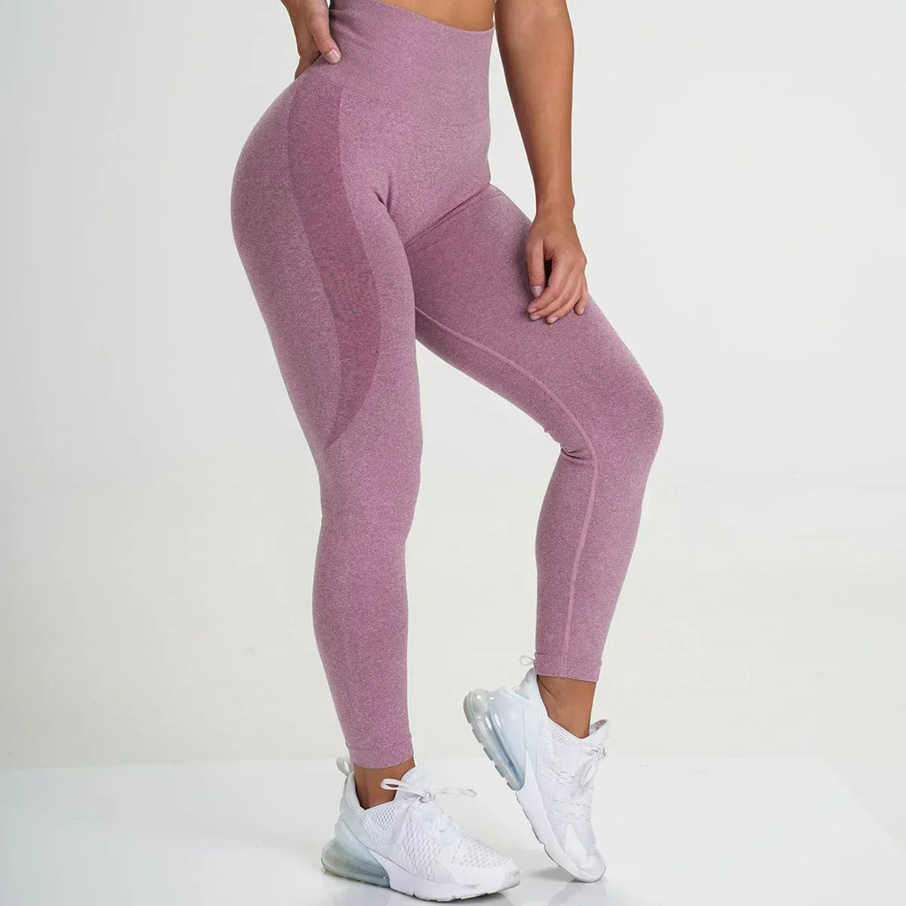 Sømløse leggings med høj talje — Elastisk spandexblanding, figursyet pasform