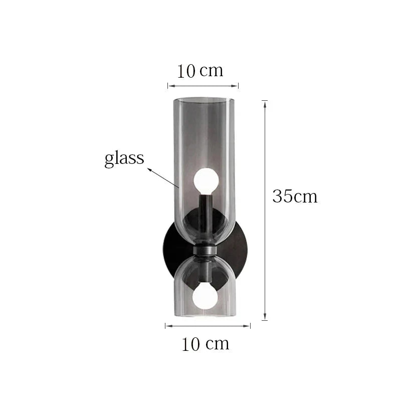 Lampada da parete in vetro nordico | Design a tubo fumé | Meowbutter